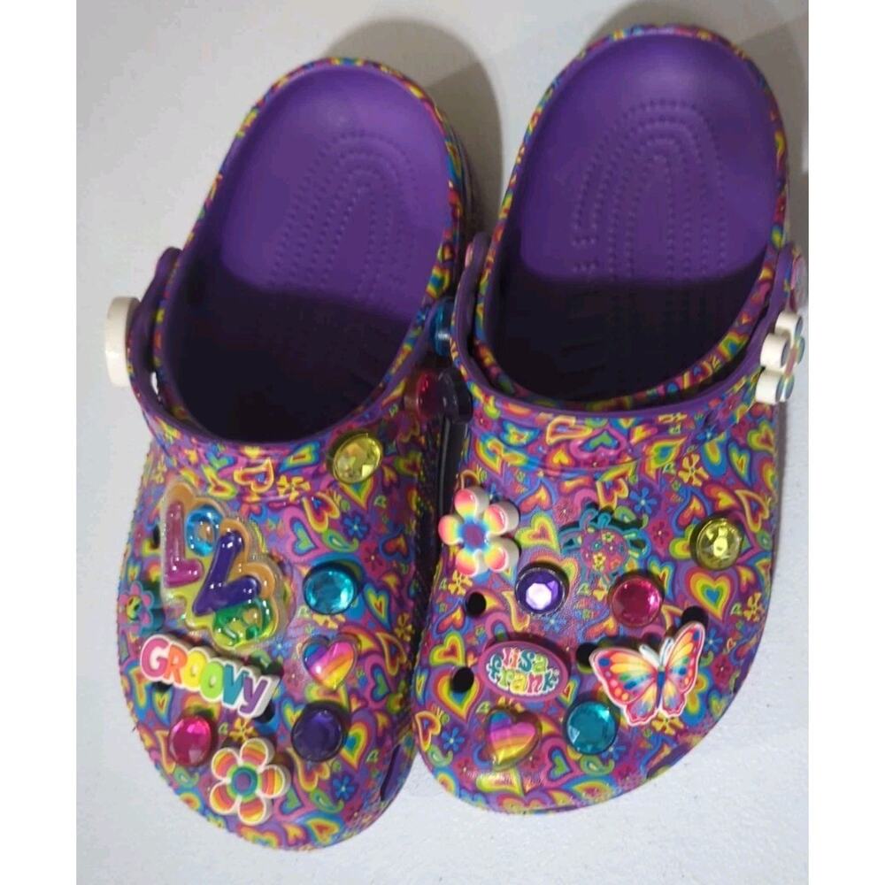 CROCS x LISA FRANK Limited Edition Purple Groovy Womens Size 8 - Picture 3 of 7